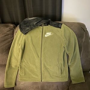 Boys size L green and black Nike hoodie